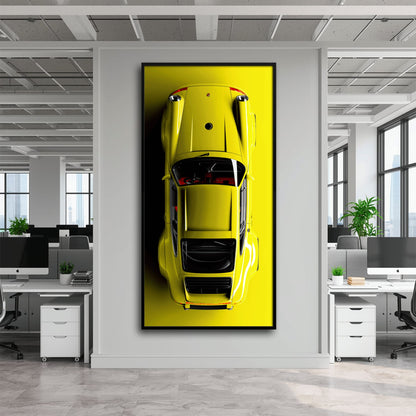 Yellow Porsche 911 Wall Art – Citron Voltage Canvas Print Cars