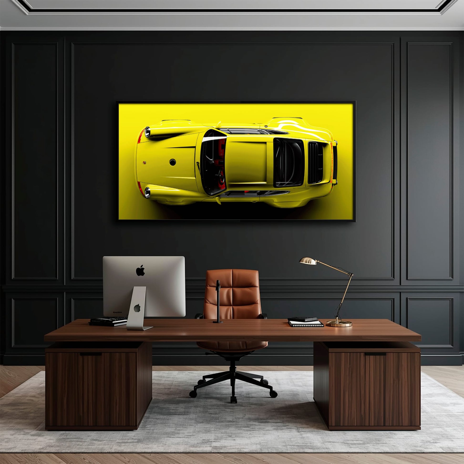Yellow Porsche 911 Wall Art – Citron Voltage Canvas Print Cars