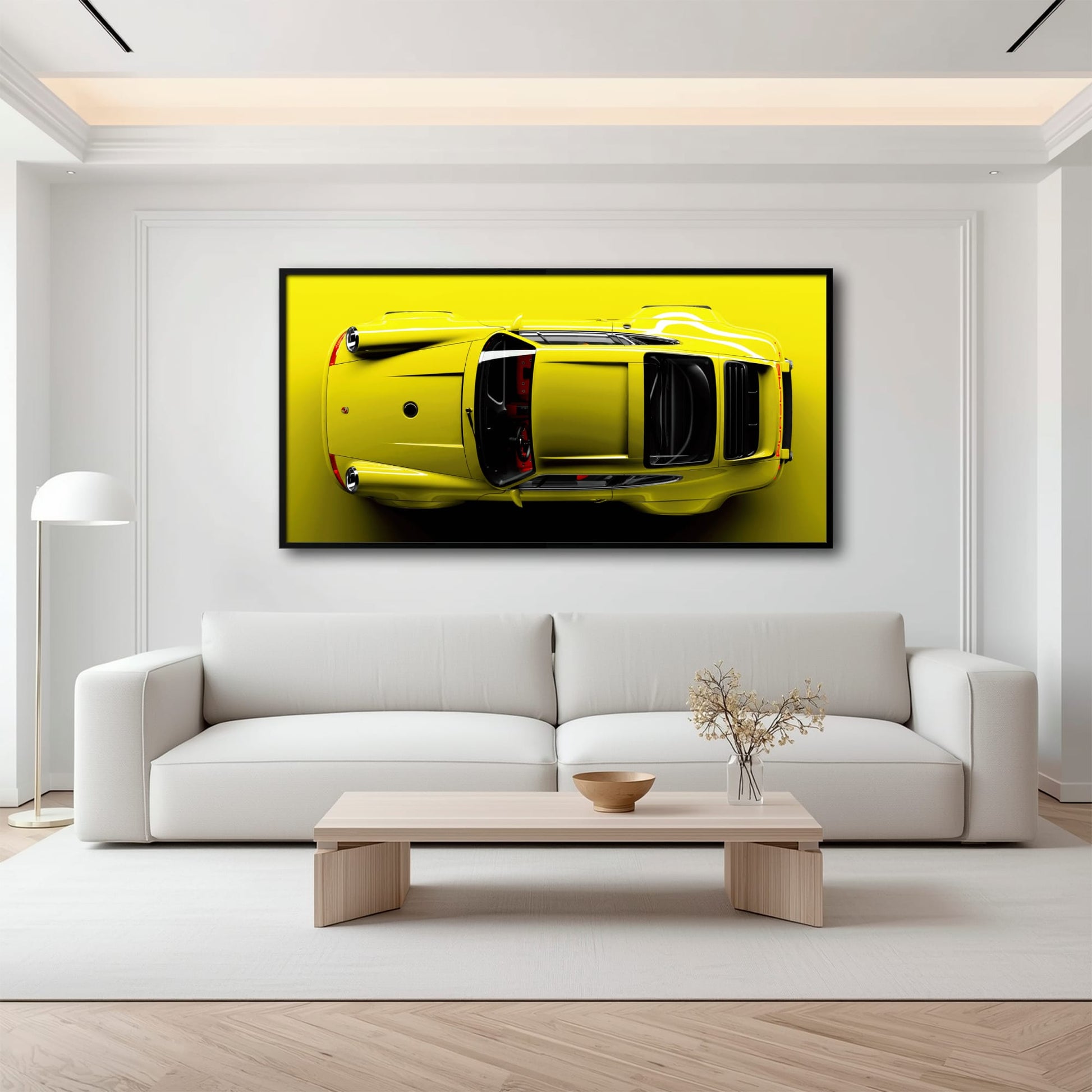 Yellow Porsche 911 Wall Art – Citron Voltage Canvas Print Cars