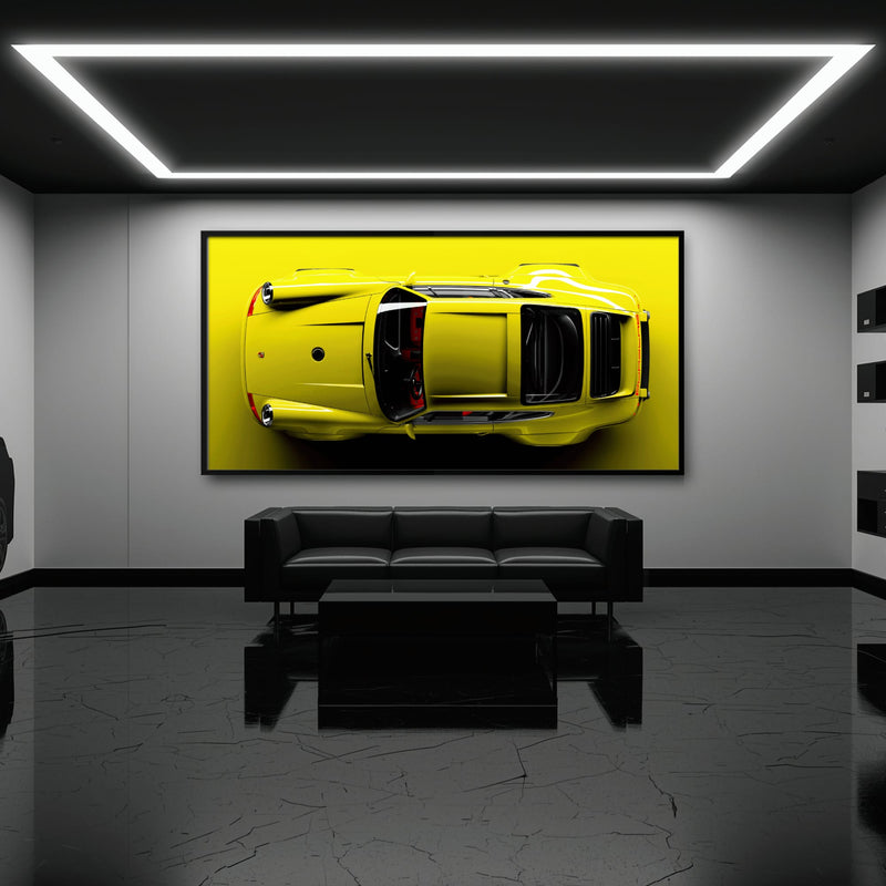 Yellow Porsche 911 Wall Art – Citron Voltage Canvas Print Cars