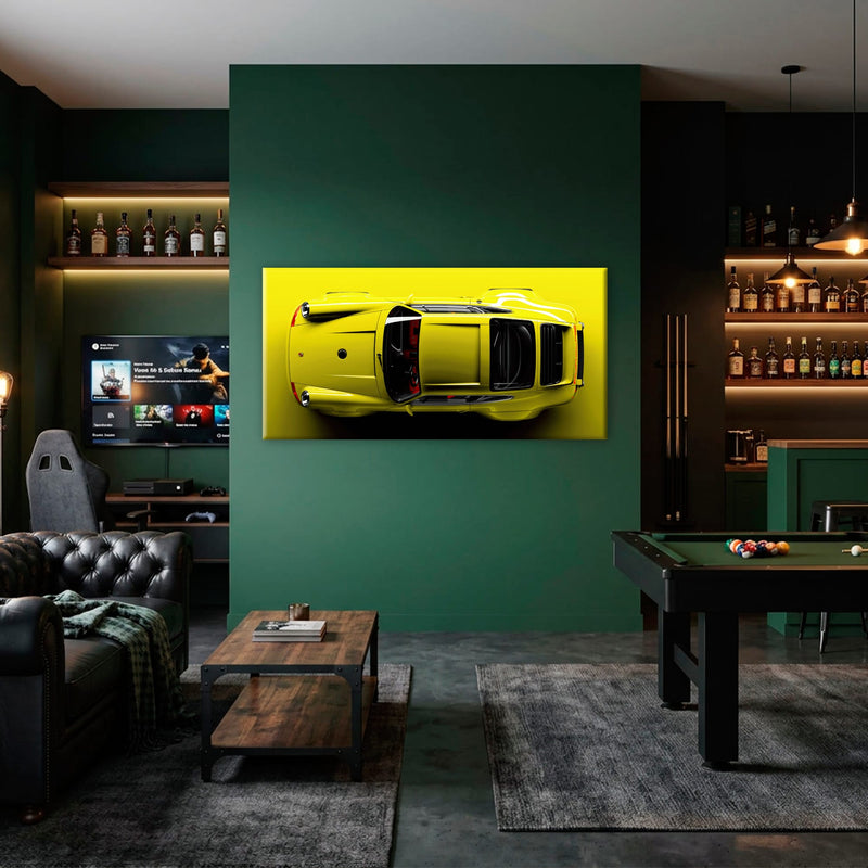Yellow Porsche 911 Wall Art – Citron Voltage Canvas Print Cars