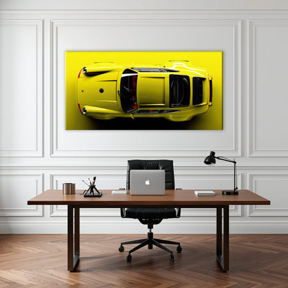 Yellow Porsche 911 Wall Art – Citron Voltage Canvas Print Cars