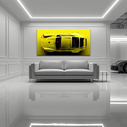 Yellow Porsche 911 Wall Art – Citron Voltage Canvas Print Cars