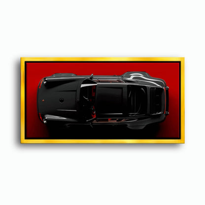 Black Porsche 911 Wall Art – Crimson Phantom Canvas Print Cars
