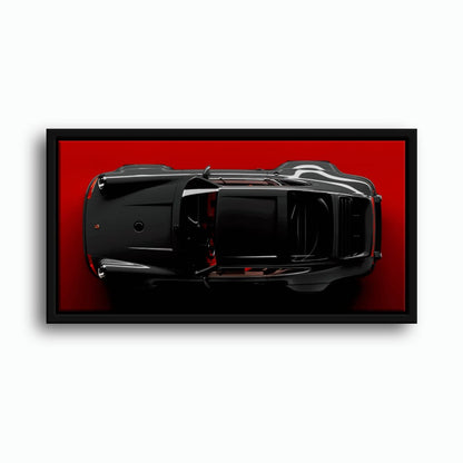 Black Porsche 911 Wall Art – Crimson Phantom Canvas Print Cars