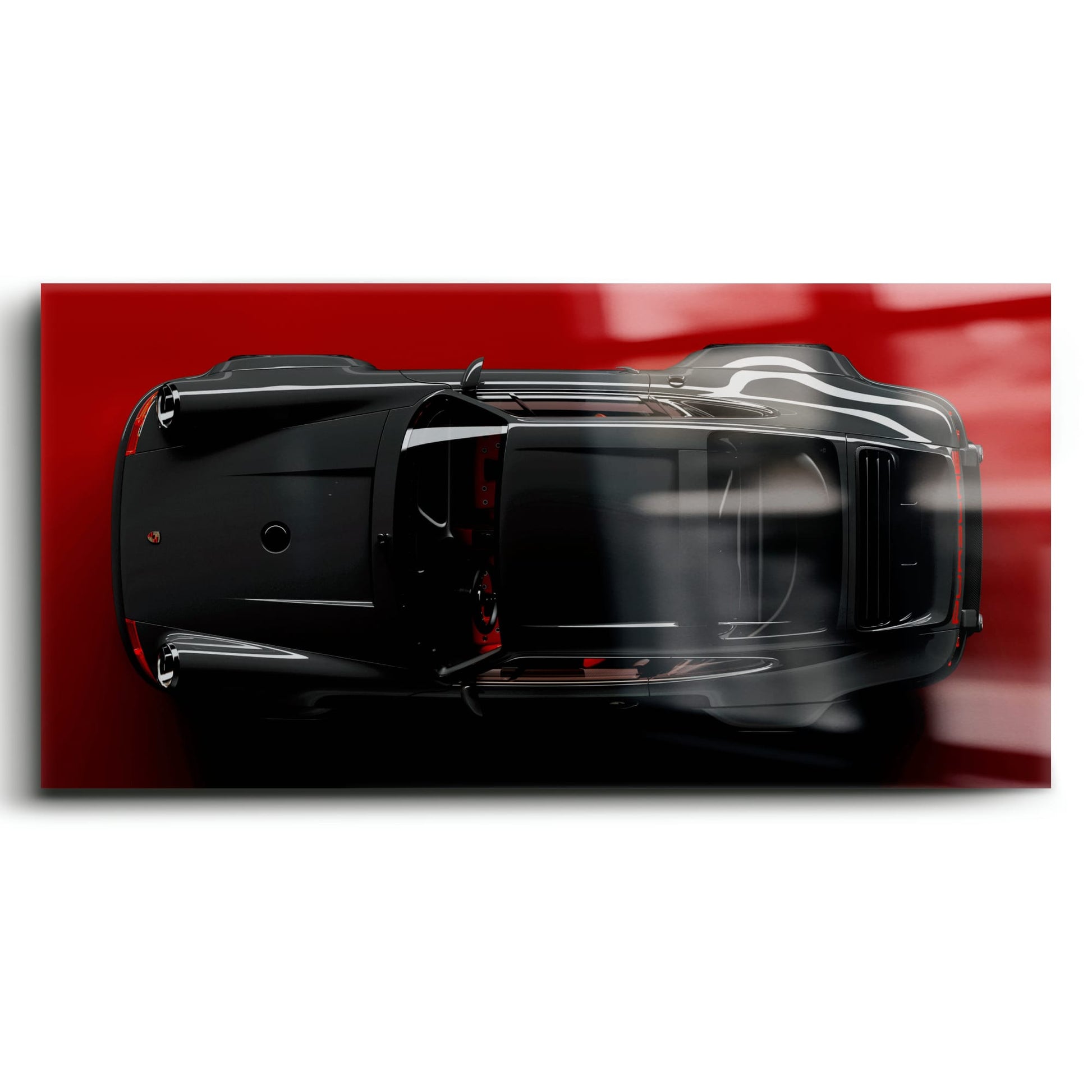 Black Porsche 911 Wall Art – Crimson Phantom Canvas Print Cars