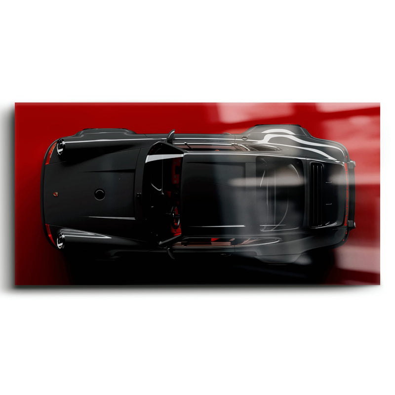 Black Porsche 911 Wall Art – Crimson Phantom Canvas Print Cars