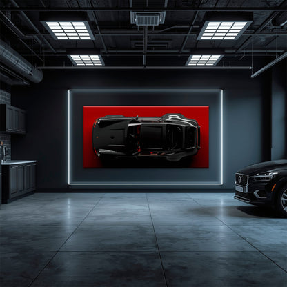 Black Porsche 911 Wall Art – Crimson Phantom Canvas Print Cars