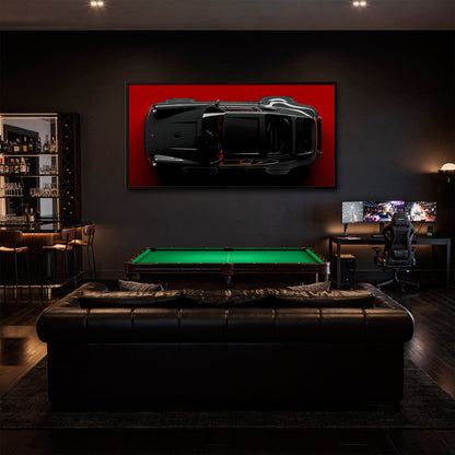 Black Porsche 911 Wall Art – Crimson Phantom Canvas Print Cars
