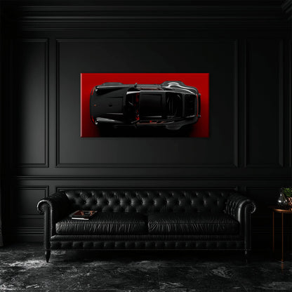 Black Porsche 911 Wall Art – Crimson Phantom Canvas Print Cars