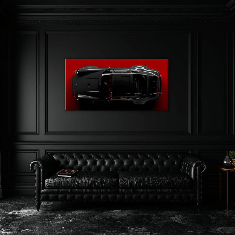 Black Porsche 911 Wall Art – Crimson Phantom Canvas Print Cars