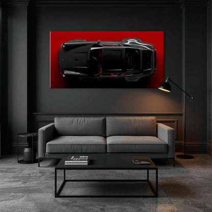 Black Porsche 911 Wall Art – Crimson Phantom Canvas Print Cars