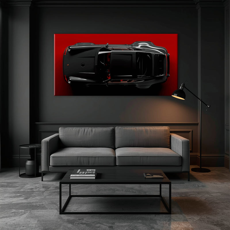 Black Porsche 911 Wall Art – Crimson Phantom Canvas Print Cars
