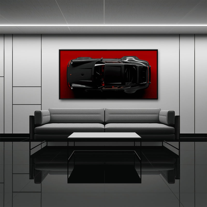 Black Porsche 911 Wall Art – Crimson Phantom Canvas Print Cars