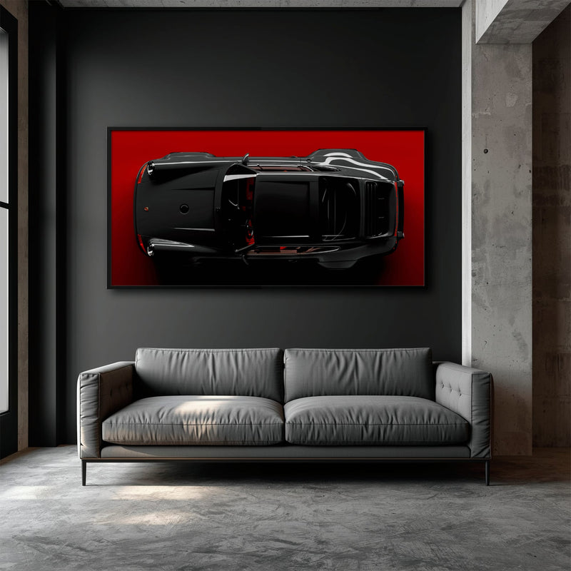Black Porsche 911 Wall Art – Crimson Phantom Canvas Print Cars