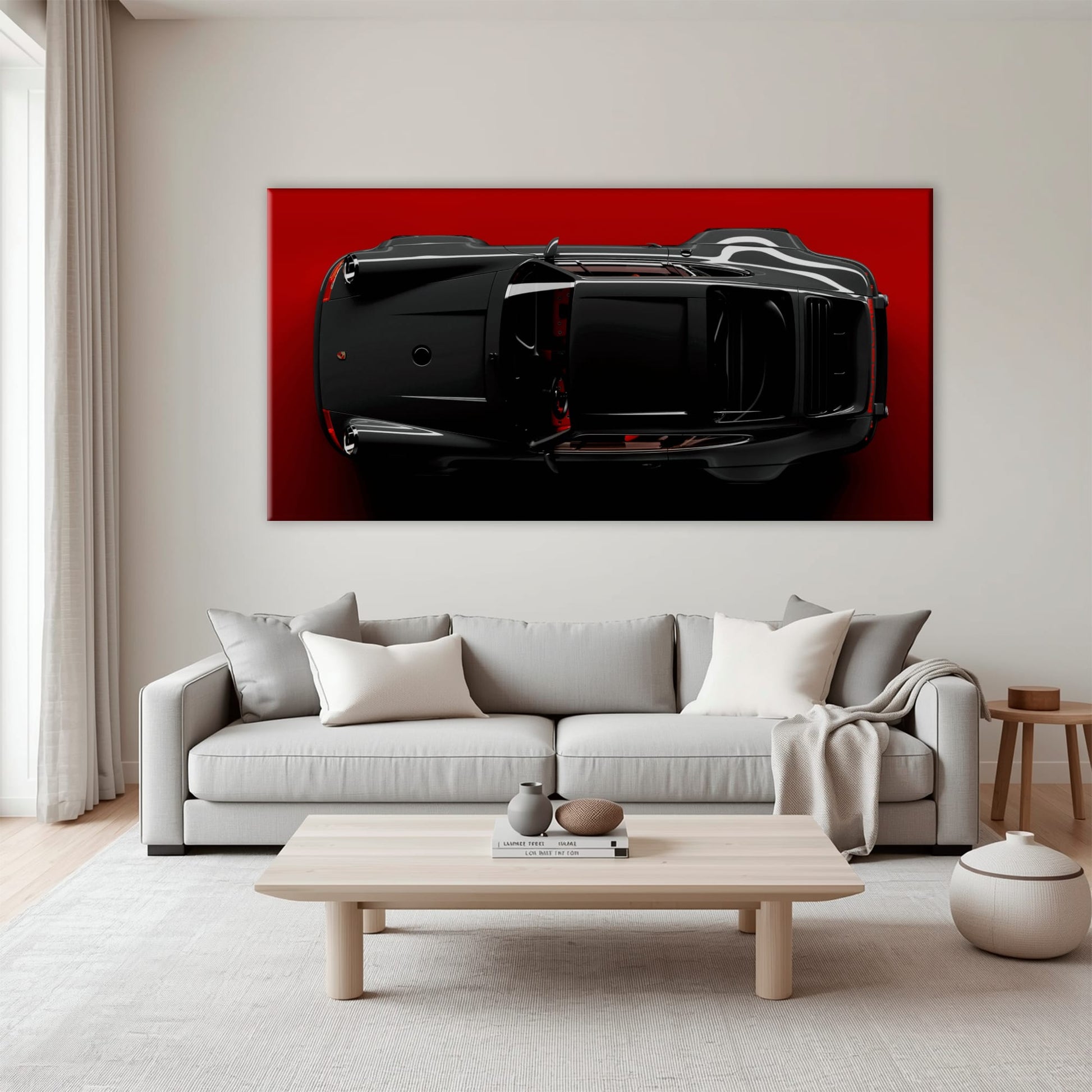 Black Porsche 911 Wall Art – Crimson Phantom Canvas Print Cars