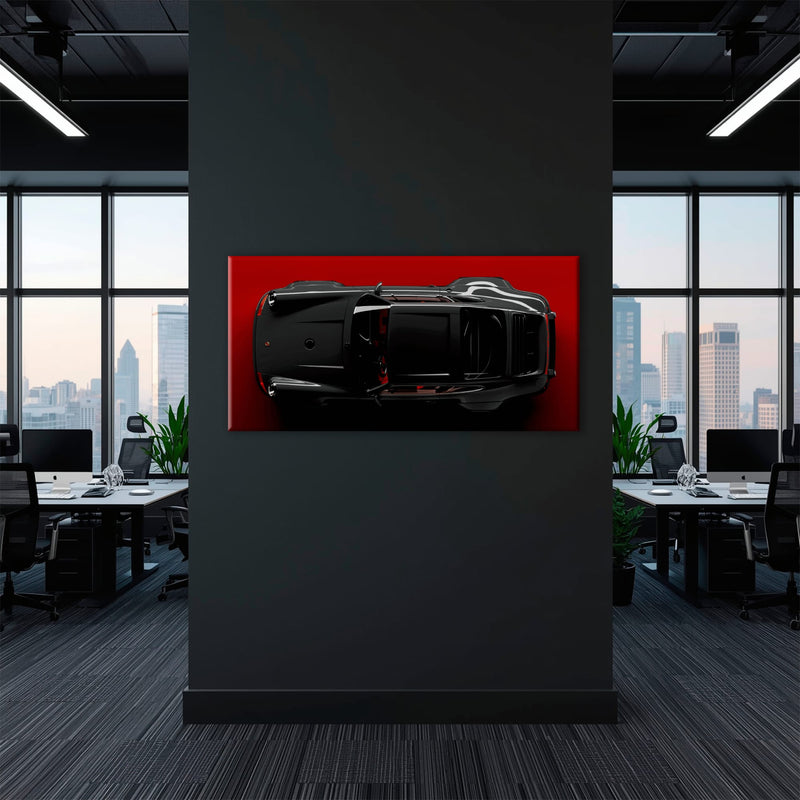 Black Porsche 911 Wall Art – Crimson Phantom Canvas Print Cars