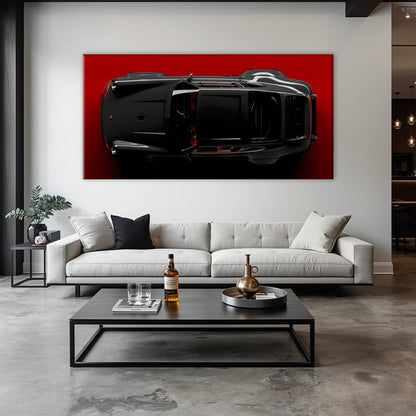 Black Porsche 911 Wall Art – Crimson Phantom Canvas Print Cars