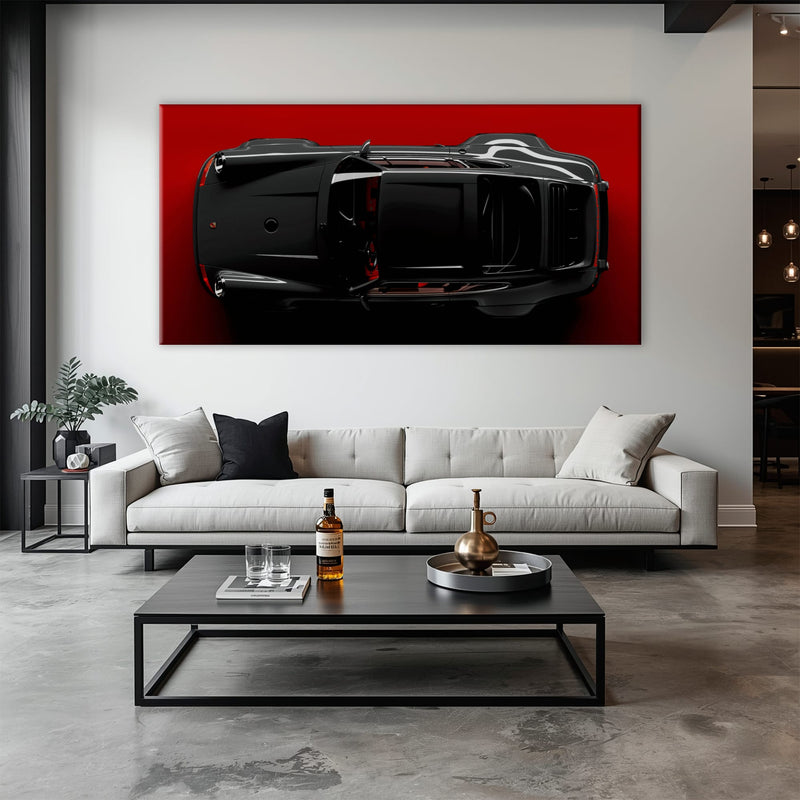 Black Porsche 911 Wall Art – Crimson Phantom Canvas Print Cars
