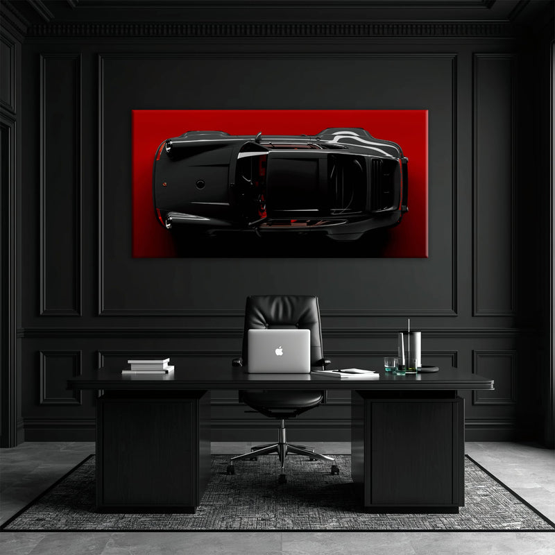 Black Porsche 911 Wall Art – Crimson Phantom Canvas Print Cars
