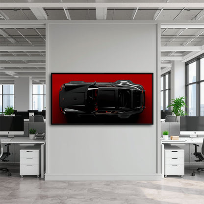 Black Porsche 911 Wall Art – Crimson Phantom Canvas Print Cars