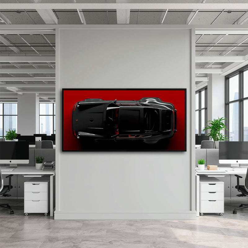 Black Porsche 911 Wall Art – Crimson Phantom Canvas Print Cars