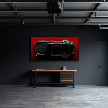 Black Porsche 911 Wall Art – Crimson Phantom Canvas Print Cars