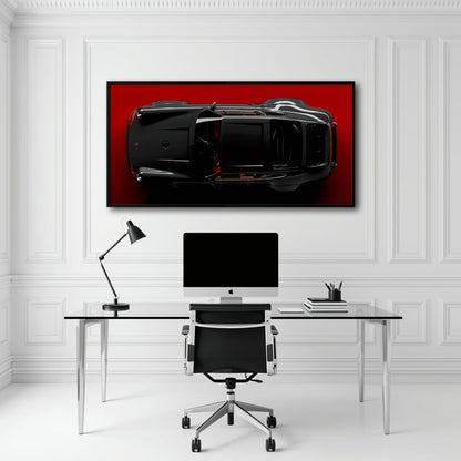 Black Porsche 911 Wall Art – Crimson Phantom Canvas Print Cars