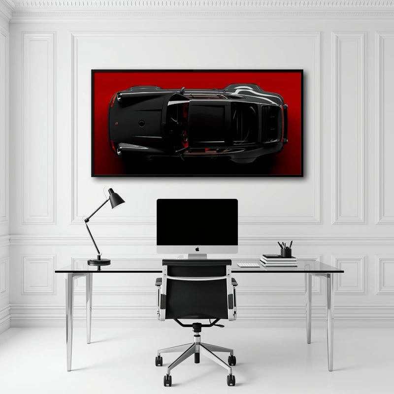 Black Porsche 911 Wall Art – Crimson Phantom Canvas Print Cars
