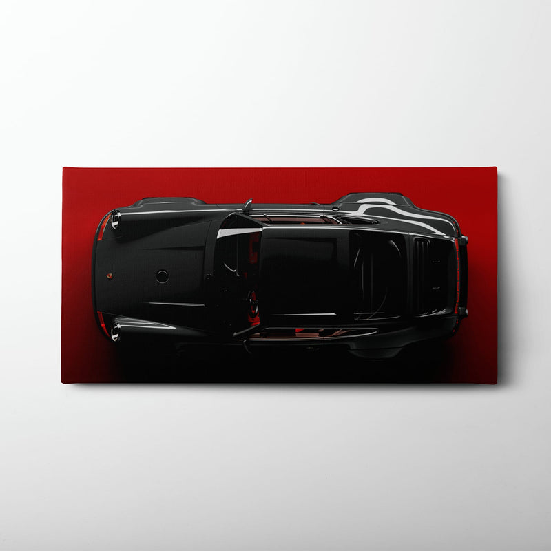 Black Porsche 911 Wall Art – Crimson Phantom Canvas Print Cars