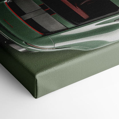 Green Porsche 911 Wall Art – Aerial View Sports Car Canvas Print Cars