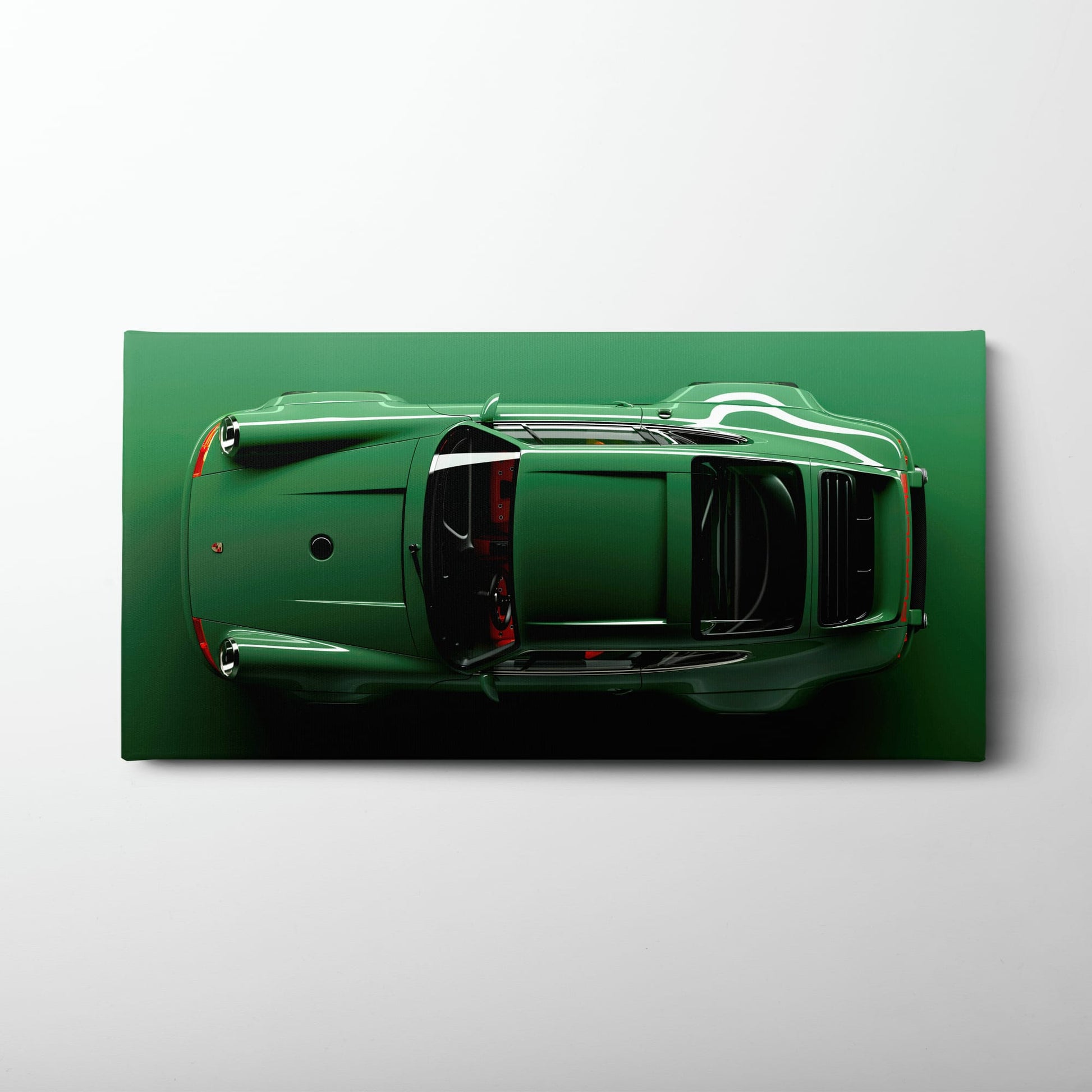 Green Porsche 911 Wall Art – Emerald Axis Canvas Print Cars