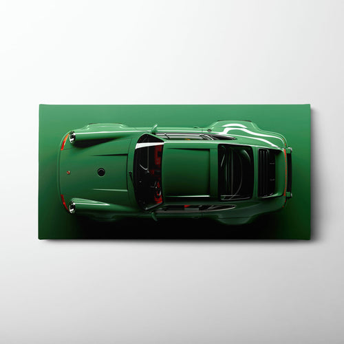 Green Porsche 911 Wall Art – Emerald Axis Canvas Print Cars