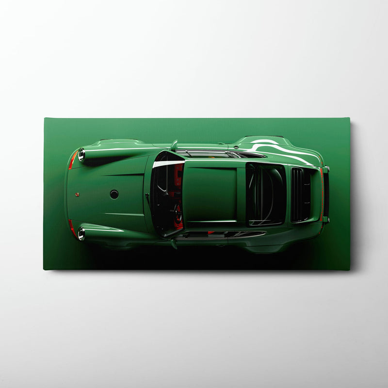 Green Porsche 911 Wall Art – Emerald Axis Canvas Print Cars