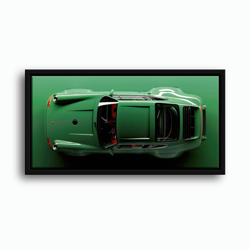 Green Porsche 911 Wall Art – Emerald Axis Canvas Print Cars