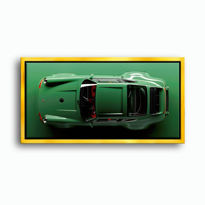 Green Porsche 911 Wall Art – Emerald Axis Canvas Print Cars