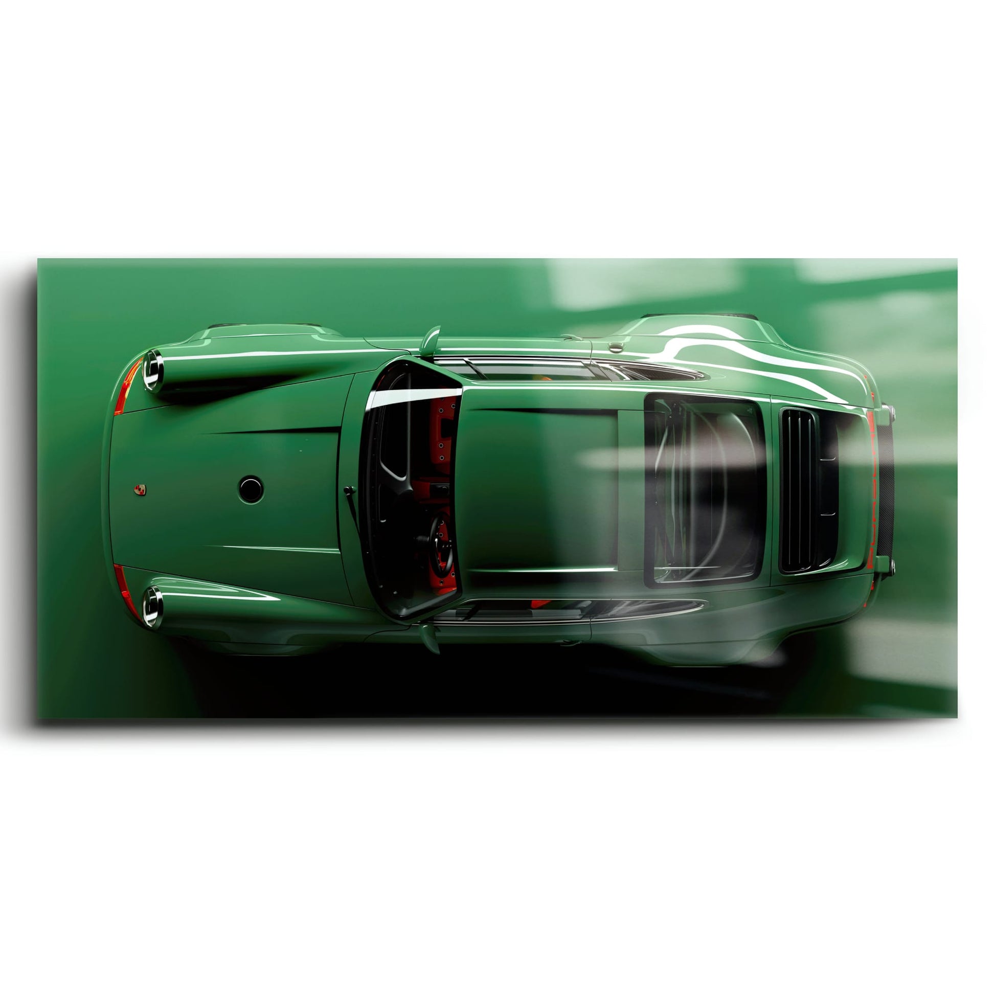 Green Porsche 911 Wall Art – Emerald Axis Canvas Print Cars