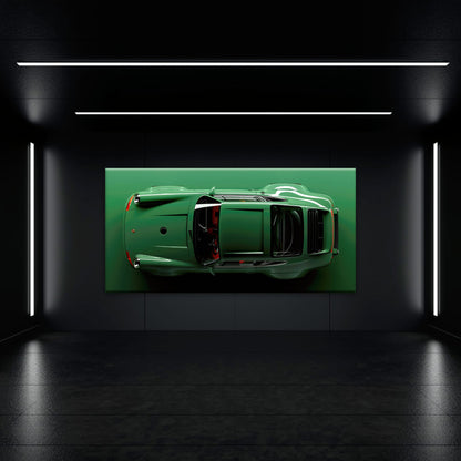 Green Porsche 911 Wall Art – Emerald Axis Canvas Print Cars