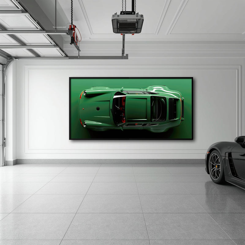 Green Porsche 911 Wall Art – Emerald Axis Canvas Print Cars