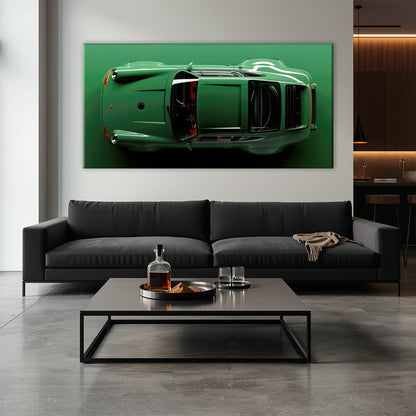 Green Porsche 911 Wall Art – Emerald Axis Canvas Print Cars