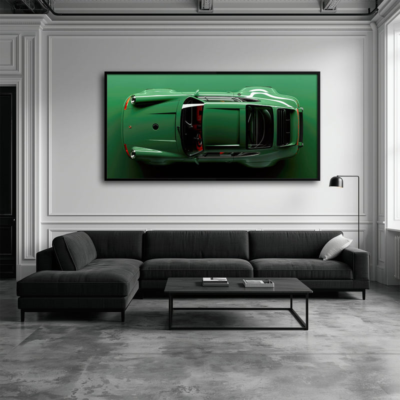 Green Porsche 911 Wall Art – Emerald Axis Canvas Print Cars