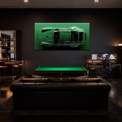 Green Porsche 911 Wall Art – Emerald Axis Canvas Print Cars