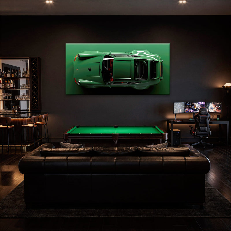 Green Porsche 911 Wall Art – Emerald Axis Canvas Print Cars