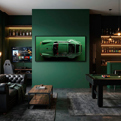 Green Porsche 911 Wall Art – Emerald Axis Canvas Print Cars