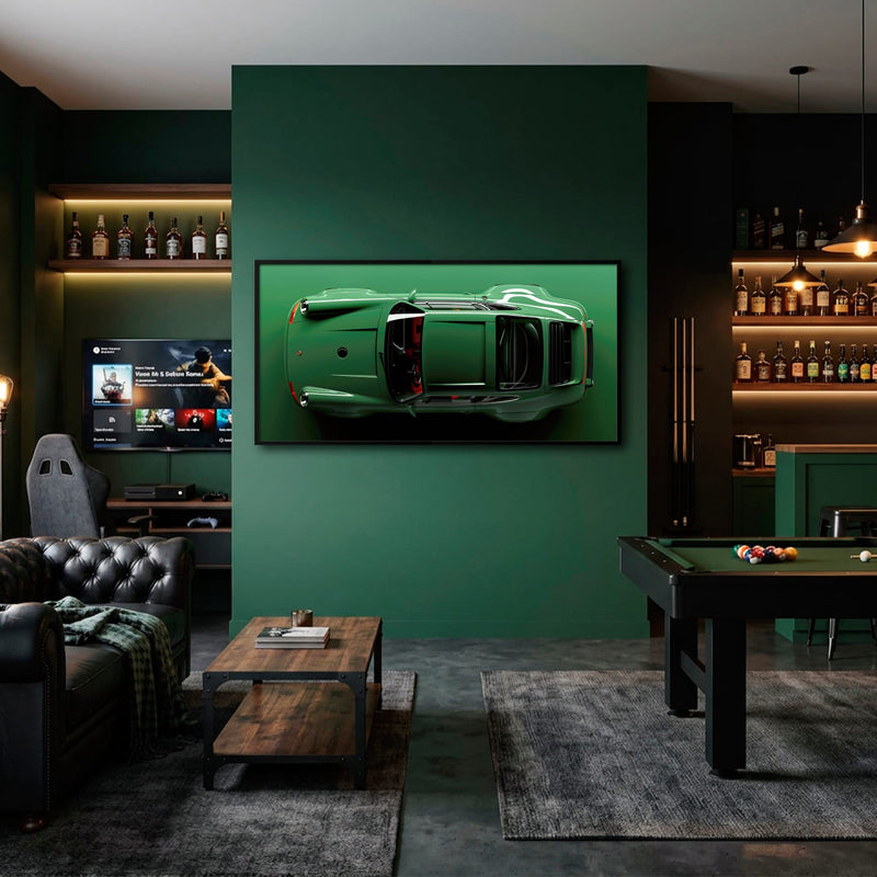 Green Porsche 911 Wall Art – Emerald Axis Canvas Print Cars