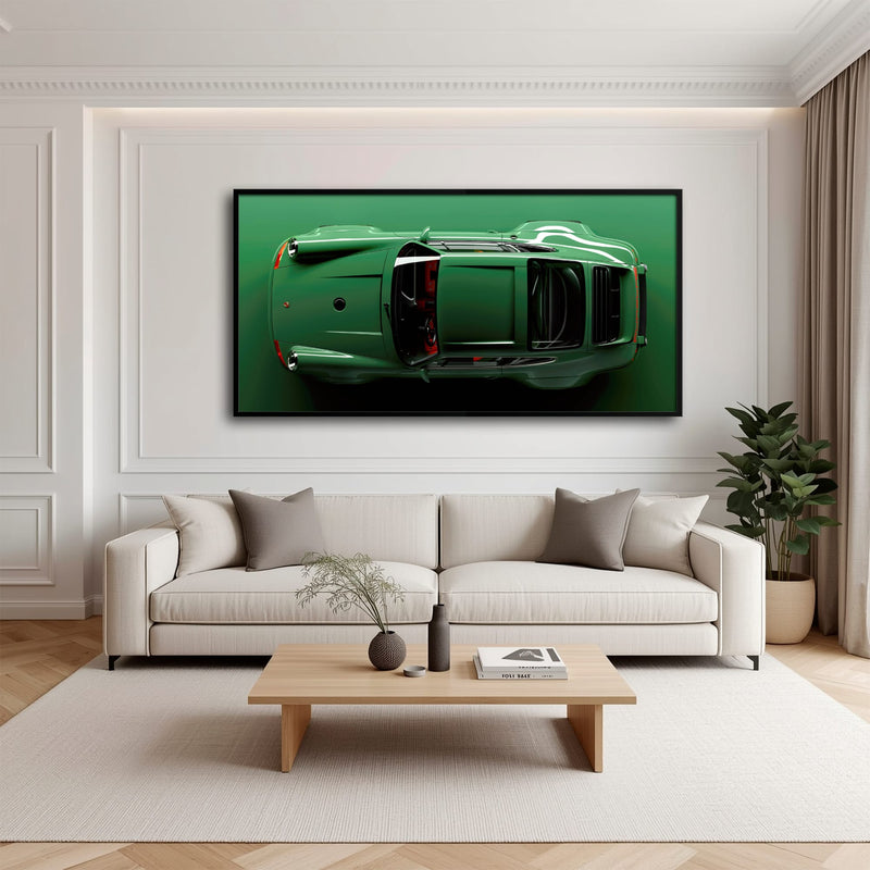 Green Porsche 911 Wall Art – Emerald Axis Canvas Print Cars