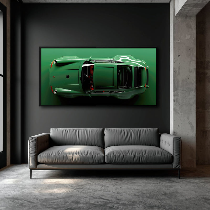 Green Porsche 911 Wall Art – Emerald Axis Canvas Print Cars
