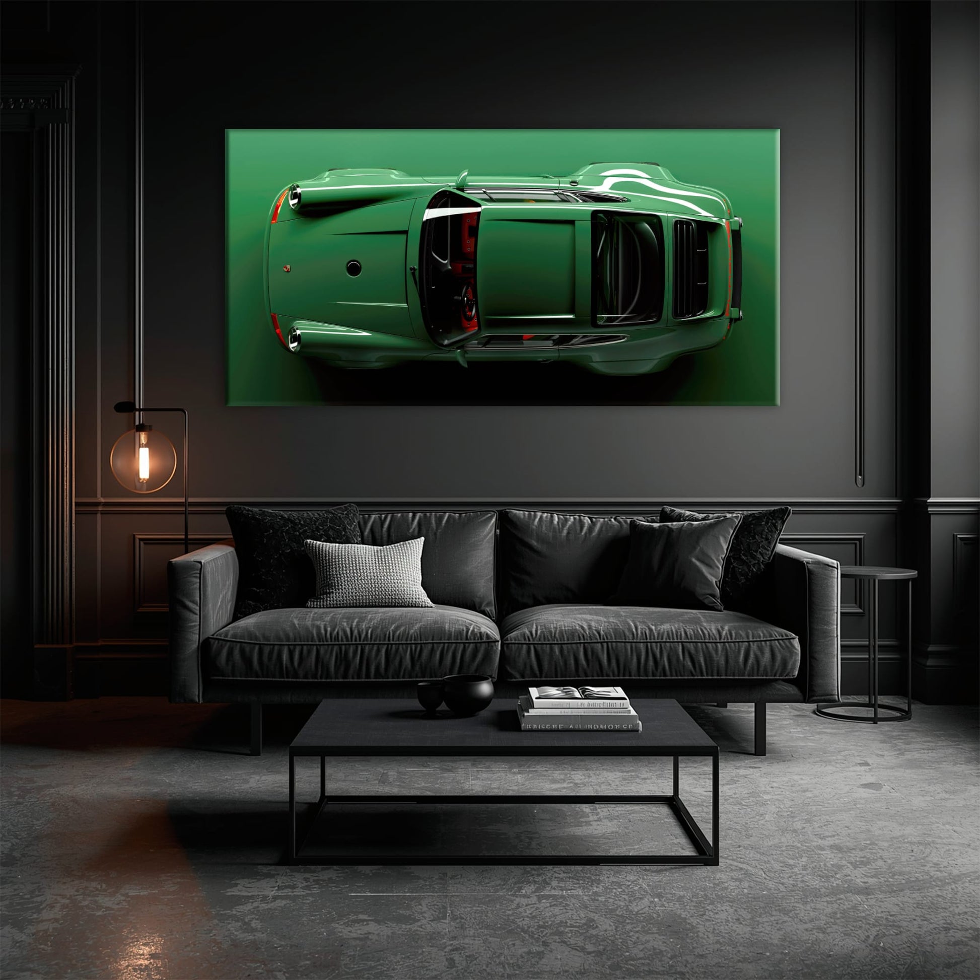 Green Porsche 911 Wall Art – Emerald Axis Canvas Print Cars