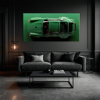 Green Porsche 911 Wall Art – Emerald Axis Canvas Print Cars
