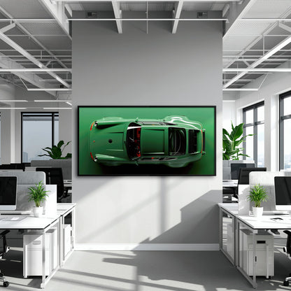 Green Porsche 911 Wall Art – Emerald Axis Canvas Print Cars
